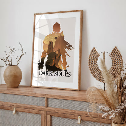 Dark Fantasy Silhouette Poster, Medieval Castle Wall Art, Minimal Aesthetic Print