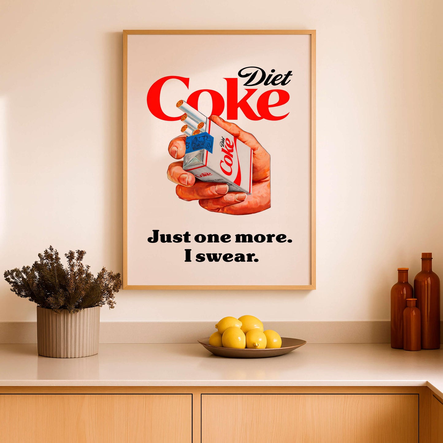 Diet Coke Poster, Minimalist Drink Print, Funny Diet Soda Lover Gift