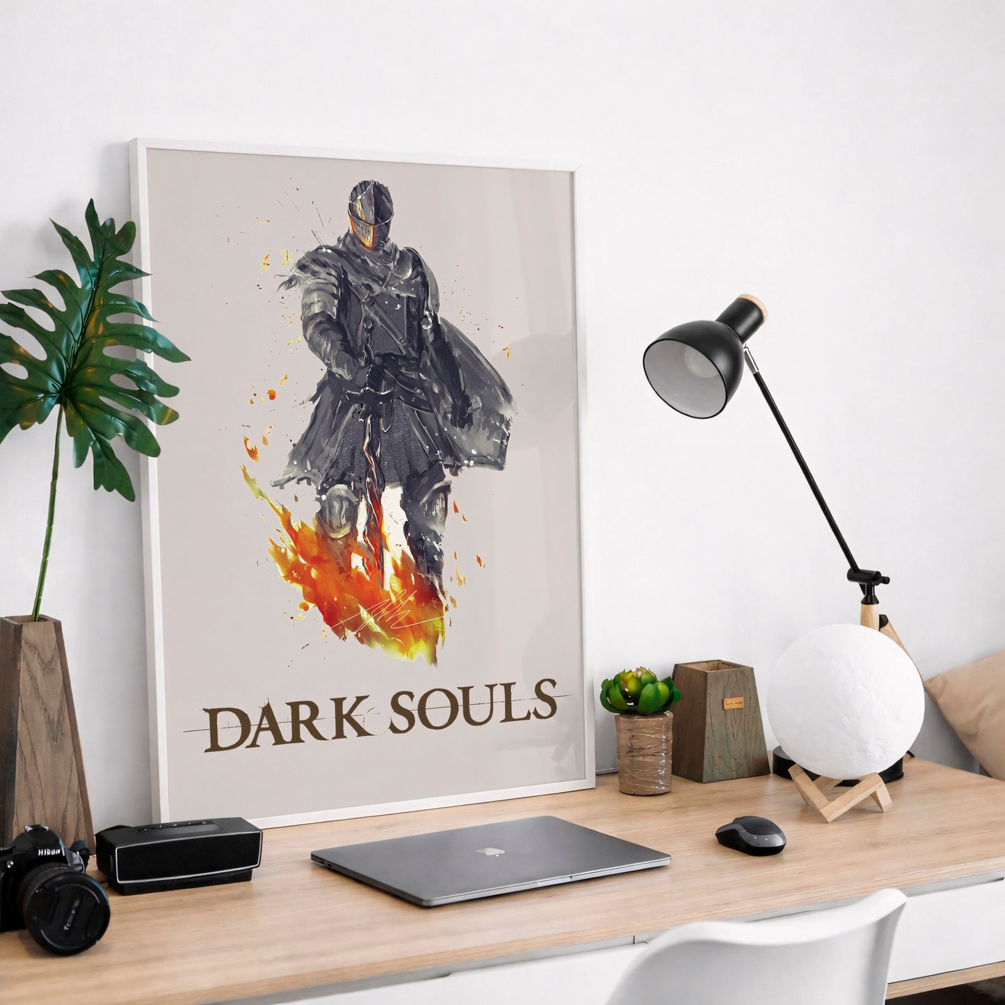 Dark Fantasy Knight Poster, Medieval Warrior Wall Art