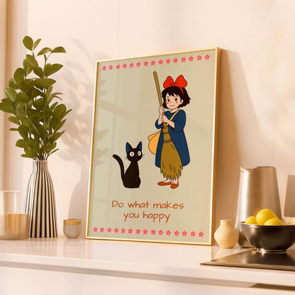 Poster Kiki's Delivery Service, Japanese Anime Art, Printed Wall Art