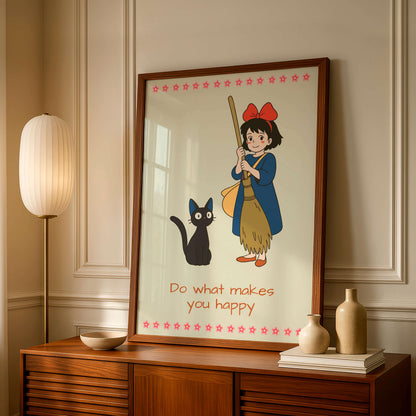 Poster Kiki's Delivery Service, Japanese Anime Art, Printed Wall Art