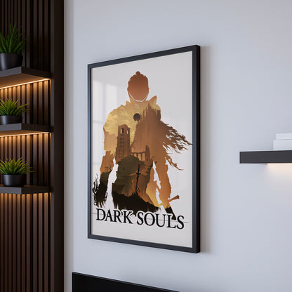Dark Fantasy Silhouette Poster, Medieval Castle Wall Art, Minimal Aesthetic Print