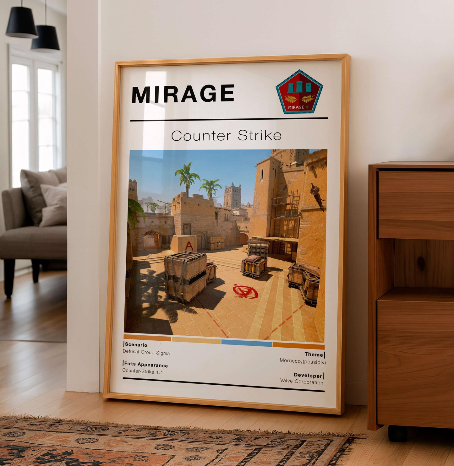 Counter Strike Mirage Posters, Gaming Room Decor, Printable Gift