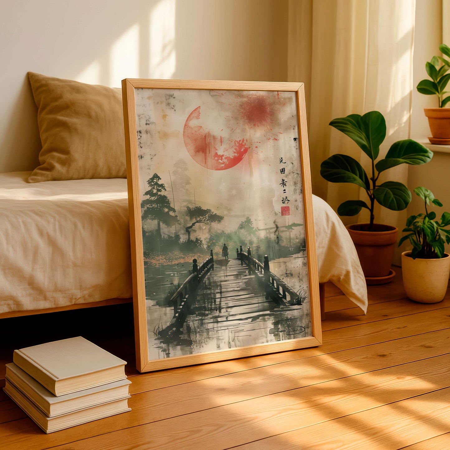 Silent Journey, Japanese Zen Wall Art, Minimalist Landscape Poster
