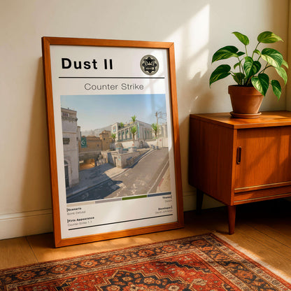 Csgo Tactical Desert Map Poster, Minimalist Fps Game Wall Art, Gaming Room Decor