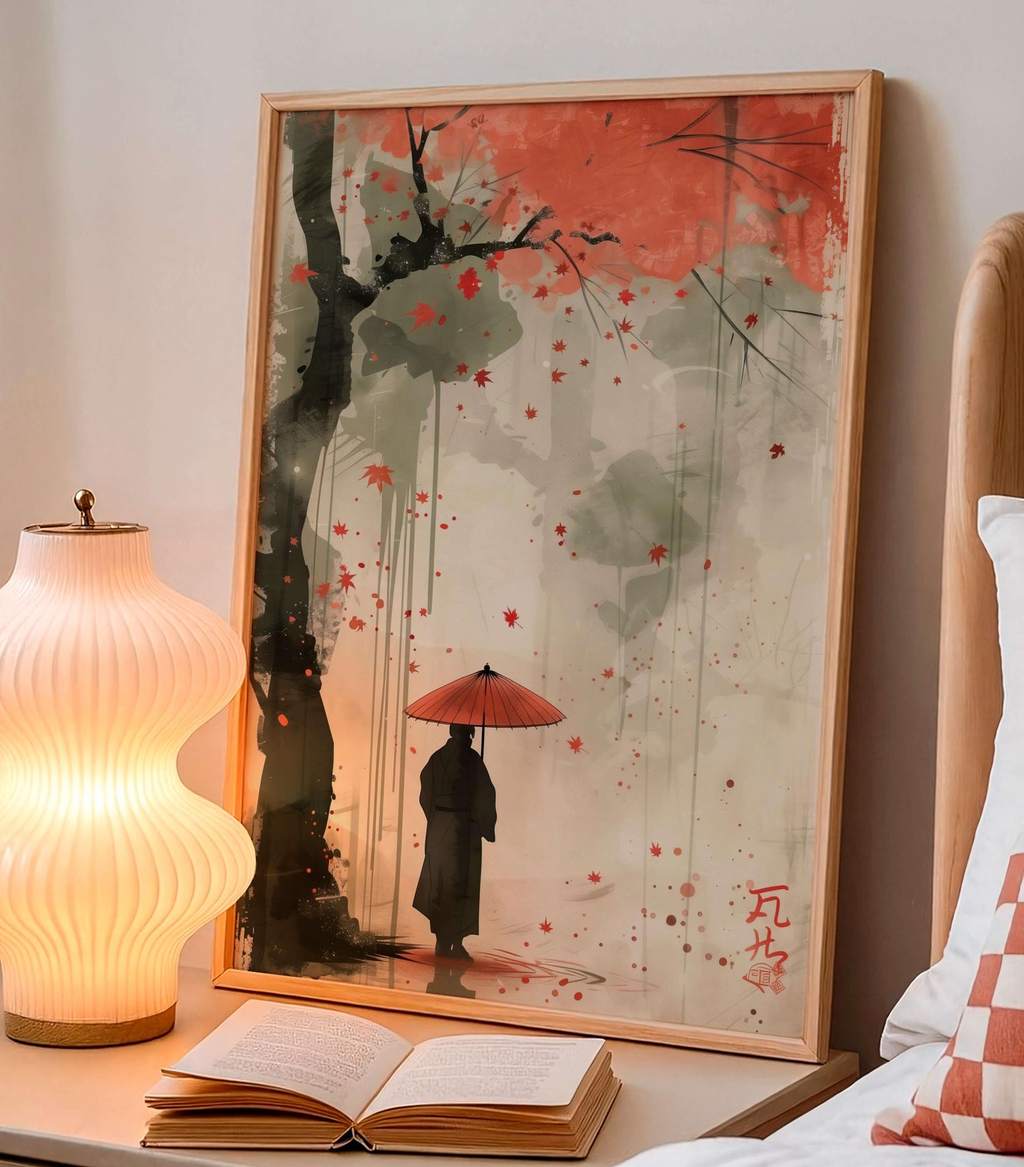Samurai Poster, Japanese Warrior Wall Art, Modern Asian Decor