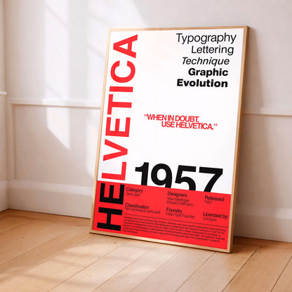 Helvetica Typography Poster, Modernist Graphic Design Print, Swiss Style Alphabet Layout