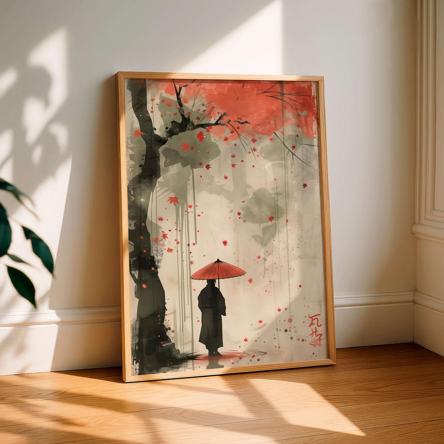 Samurai Poster, Japanese Warrior Wall Art, Modern Asian Decor