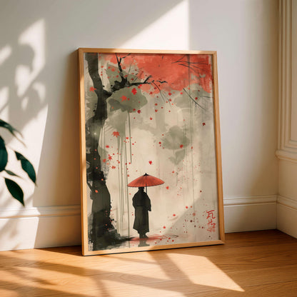 Samurai Poster, Japanese Warrior Wall Art, Modern Asian Decor