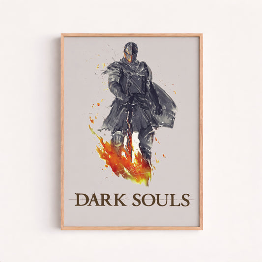 Dark Fantasy Knight Poster, Medieval Warrior Wall Art