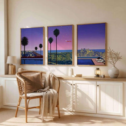 Hiroshi Nagai Set Of 3 Poster, Japanese Retro Poster, Wall Art Prints, Wall Decor