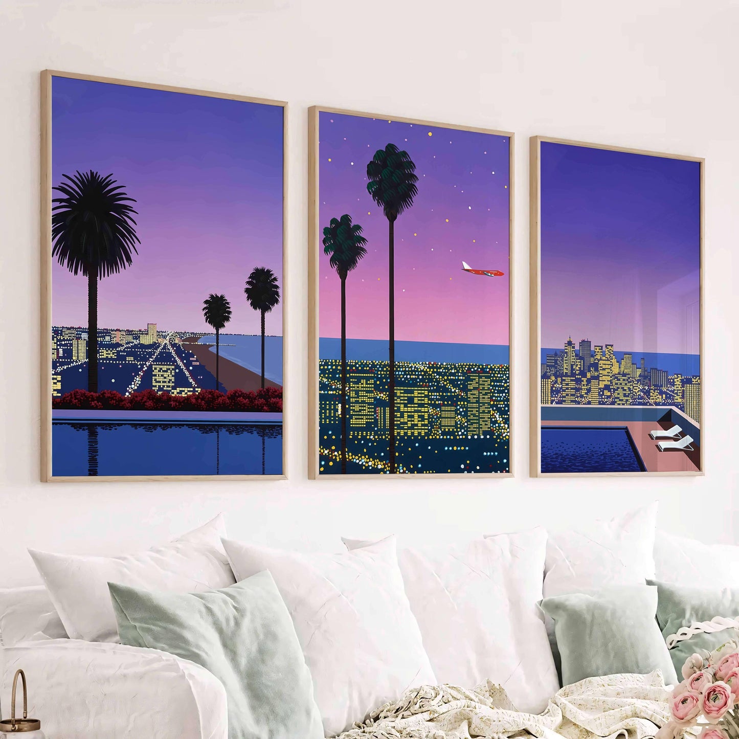 Hiroshi Nagai Set Of 3 Poster, Japanese Retro Poster, Wall Art Prints, Wall Decor