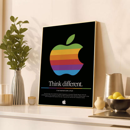 Epic Poster Logo Apple 1976 Black, Wall Decor, Logo Printable Art For Lovers & Office