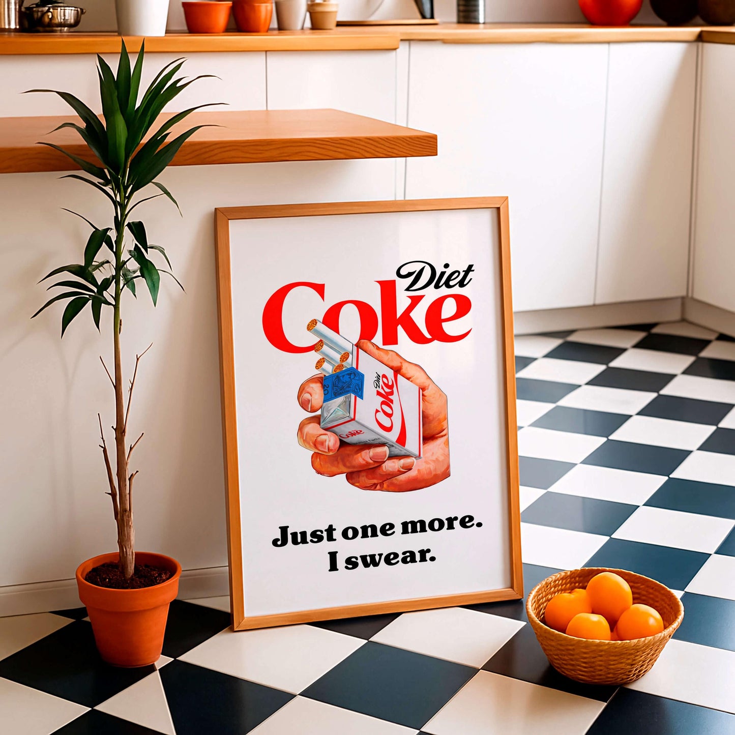 Diet Coke Poster, Minimalist Drink Print, Funny Diet Soda Lover Gift