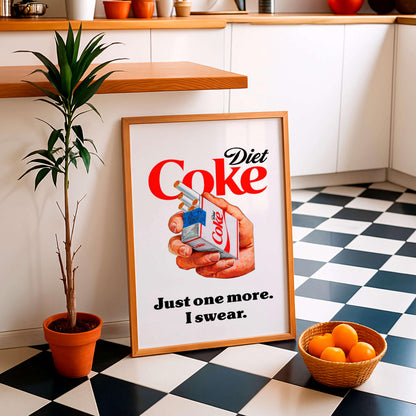 Diet Coke Poster, Minimalist Drink Print, Funny Diet Soda Lover Gift