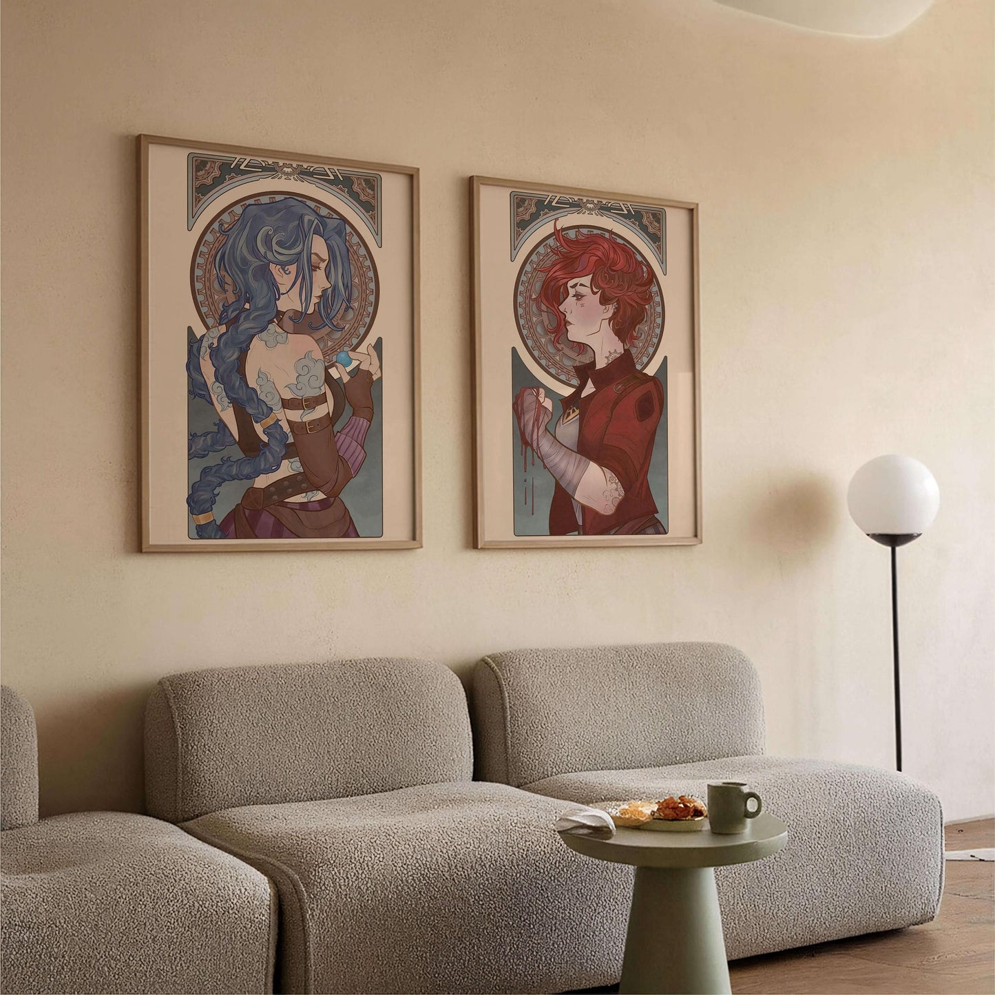 Arcane Retro Poster, Tv Serie Wall Art,  Jinx & VI Wall Decor