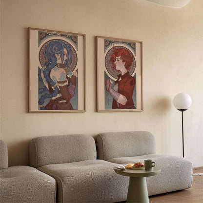 Arcane Retro Poster, Tv Serie Wall Art,  Jinx & VI Wall Decor