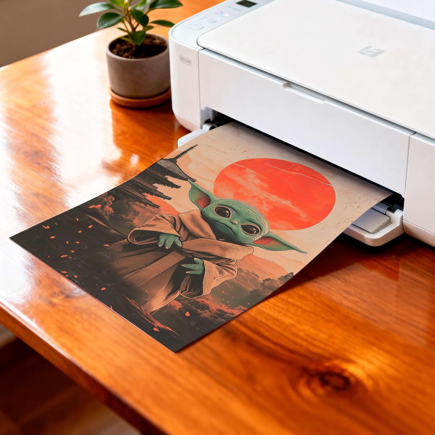 Japanese Sci, Fi Alien Art Print, Cozy Geek Room Decor