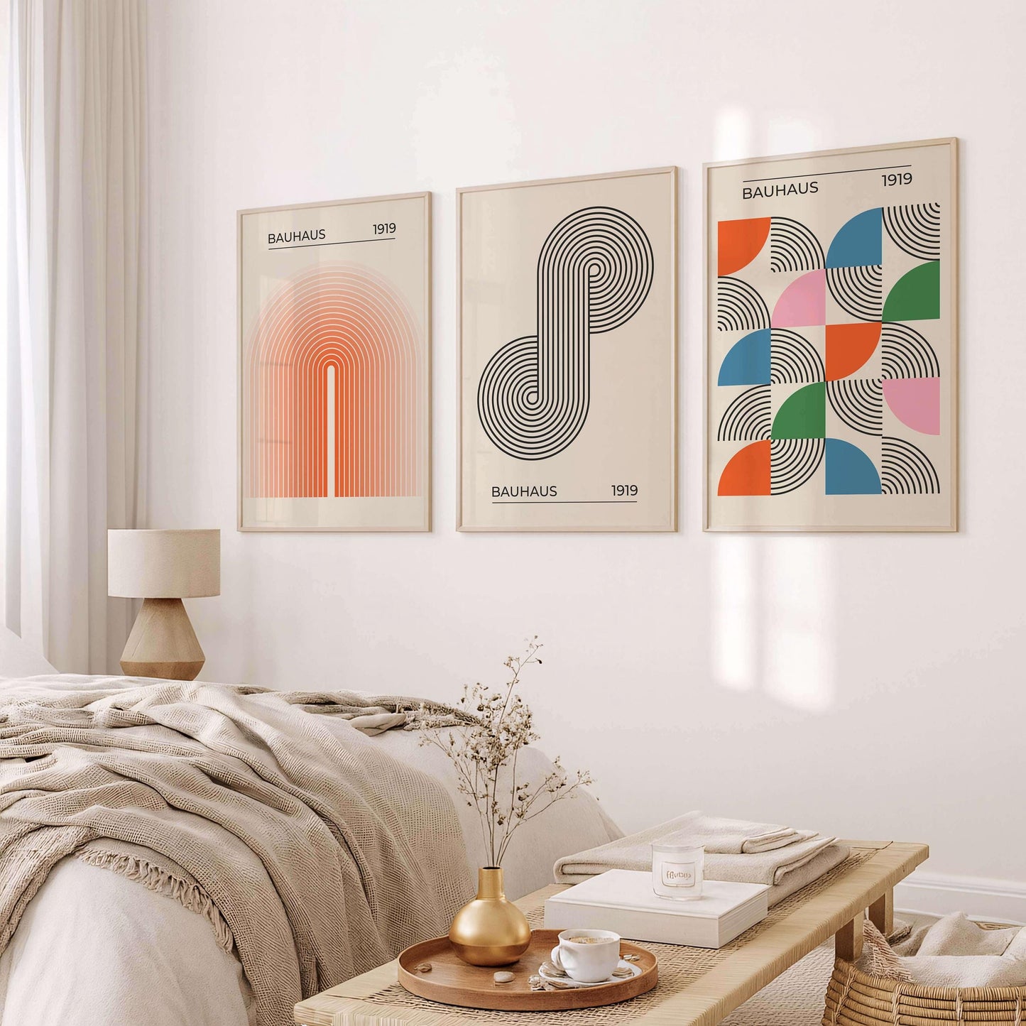 Bauhaus Wall Art Set: Retro Abstract Exhibition Posters