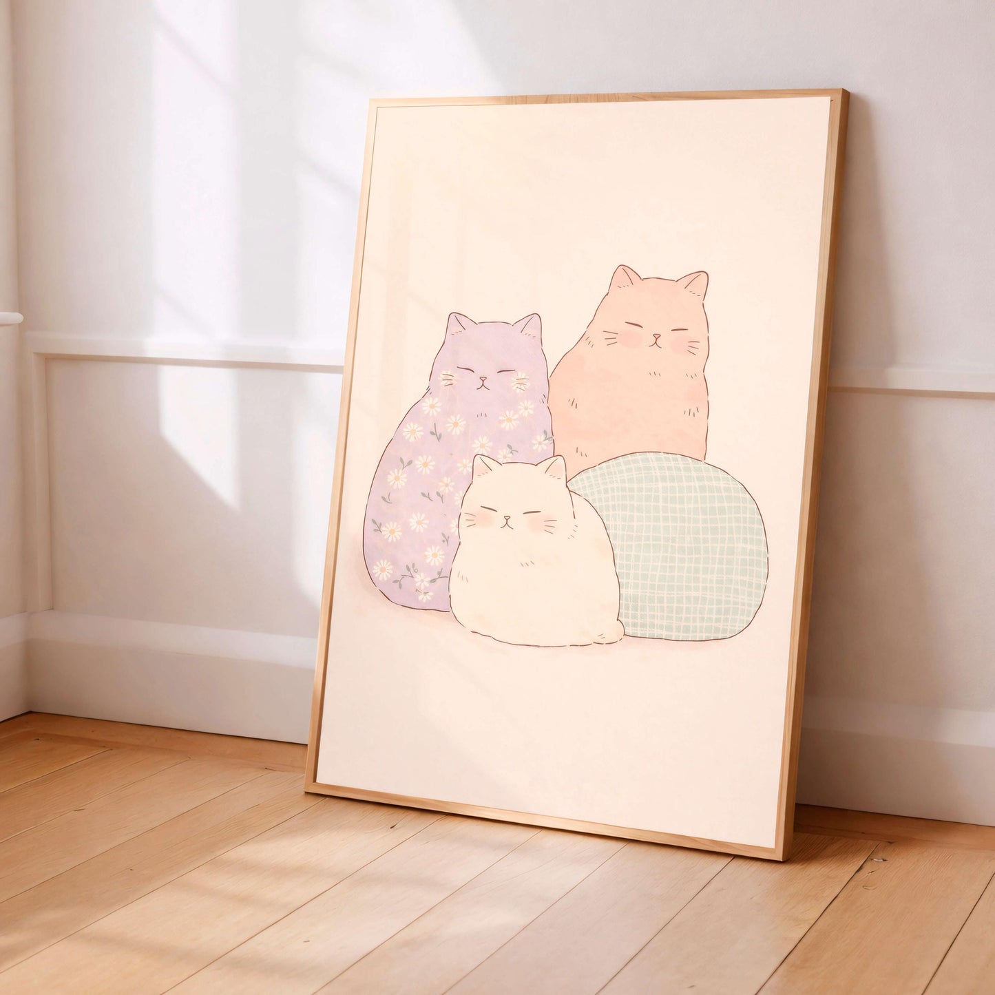 Cat Poster Cute, Minimal Animal, Modern Home Decor