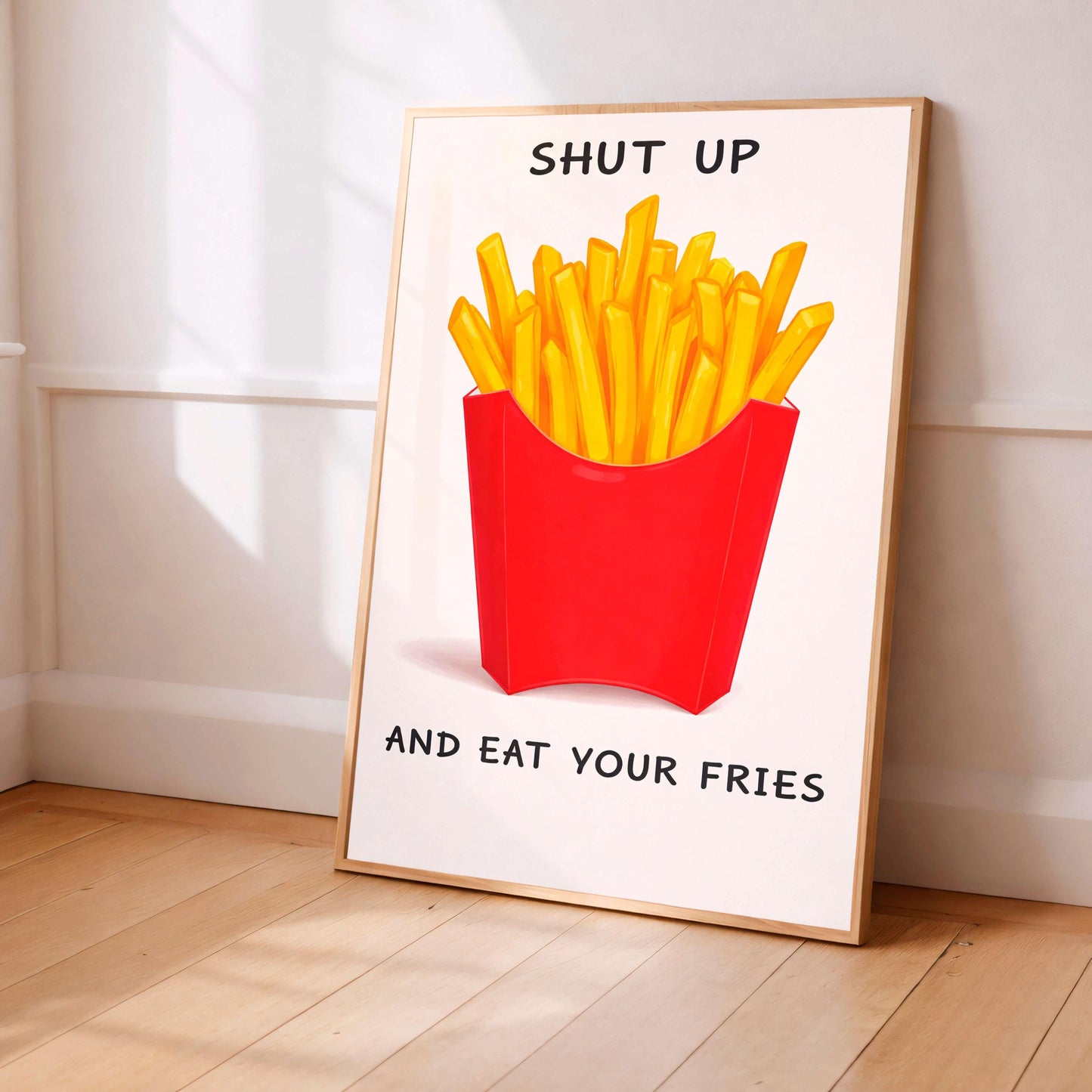 Funny Fries Poster, Kitchen Humor Art Print, Wall Art Prints