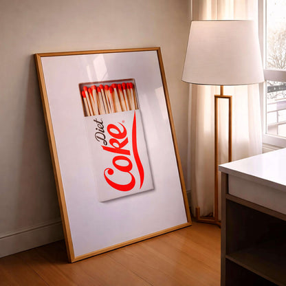 Diet Coke Poster, Retro Kitchen Wall Art, Minimalist Drink Print