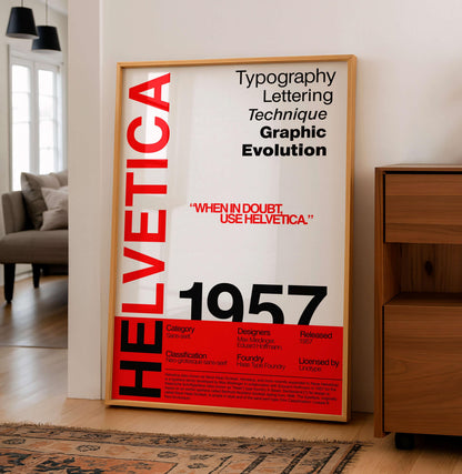 Helvetica Typography Poster, Modernist Graphic Design Print, Swiss Style Alphabet Layout