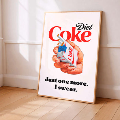 Diet Coke Poster, Minimalist Drink Print, Funny Diet Soda Lover Gift