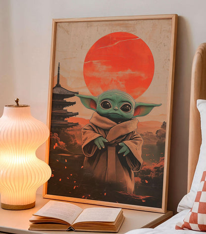 Japanese Sci, Fi Alien Art Print, Cozy Geek Room Decor