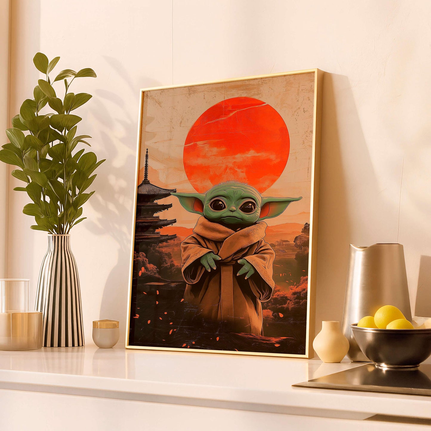 Japanese Sci, Fi Alien Art Print, Cozy Geek Room Decor