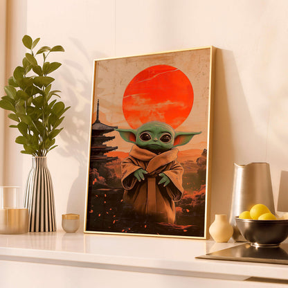 Japanese Sci, Fi Alien Art Print, Cozy Geek Room Decor