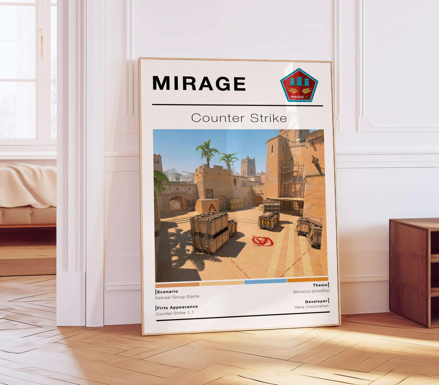 Counter Strike Mirage Posters, Gaming Room Decor, Printable Gift