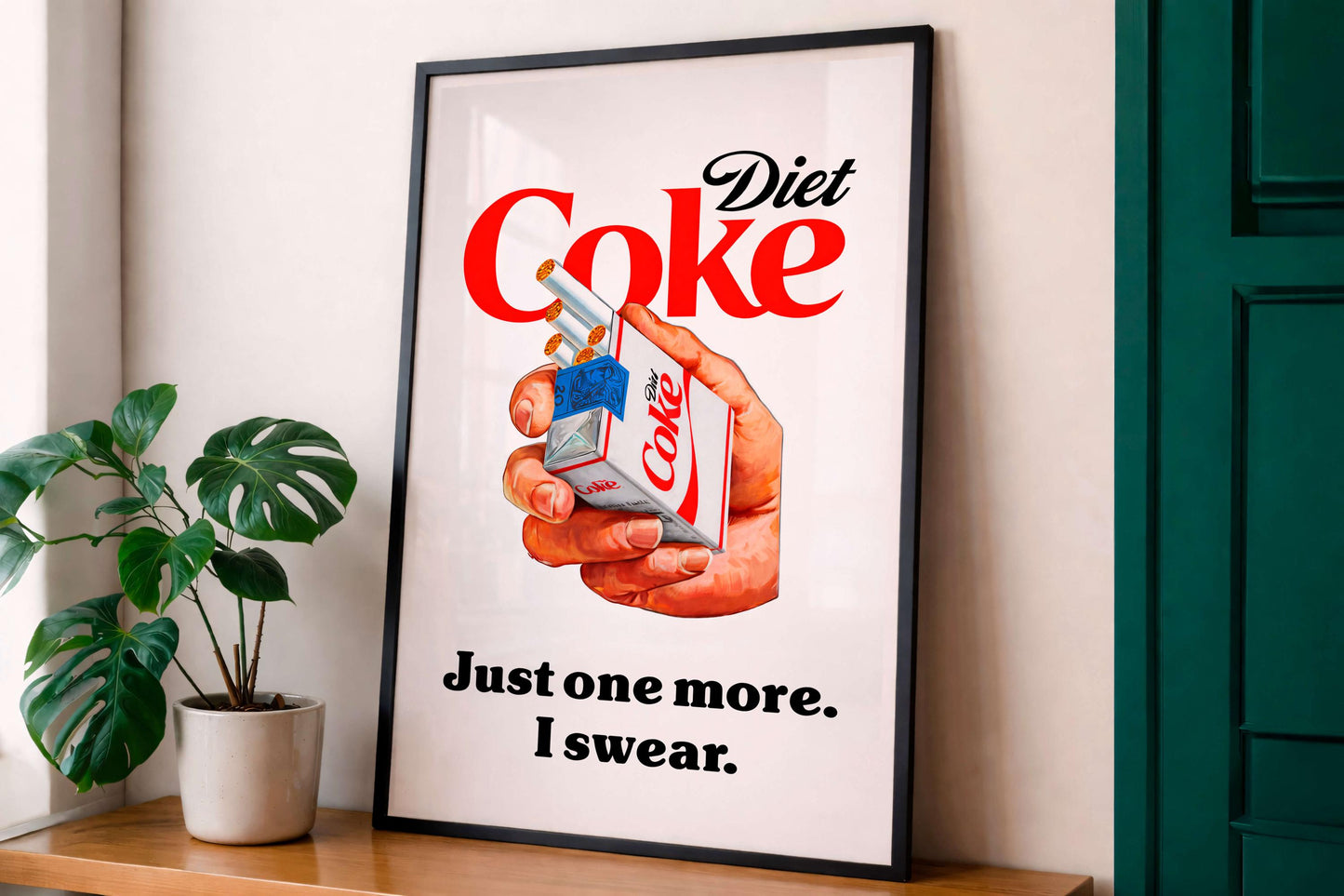 Diet Coke Poster, Minimalist Drink Print, Funny Diet Soda Lover Gift