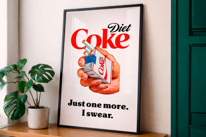 Diet Coke Poster, Minimalist Drink Print, Funny Diet Soda Lover Gift