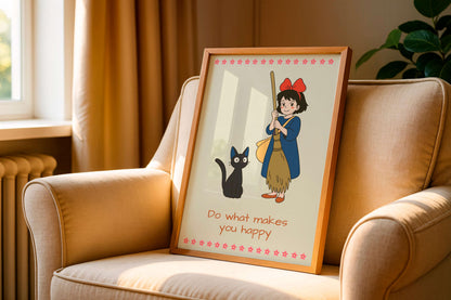 Poster Kiki's Delivery Service, Japanese Anime Art, Printed Wall Art