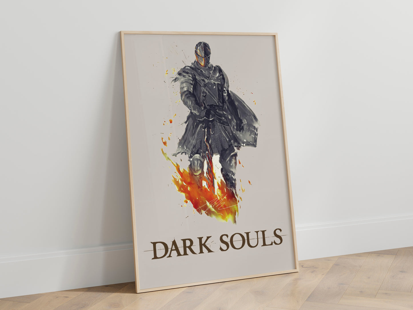 Dark Fantasy Knight Poster, Medieval Warrior Wall Art
